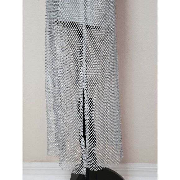 ✨💎 NWT HOUSE OF HARLOW 1960 Long Sleeve Mesh Crystal Rhinestone Maxi Dress Sz S - Picture 11 of 11